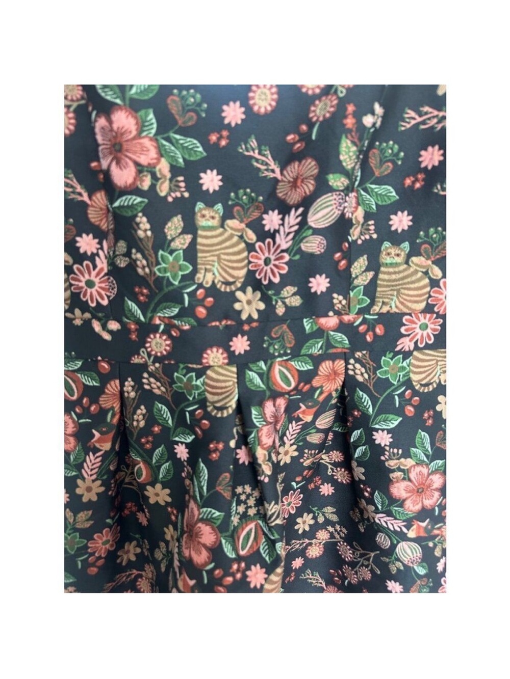 Modcloth Black Floral Mini Dress with Pink and Green Print - Picture 8 of 9